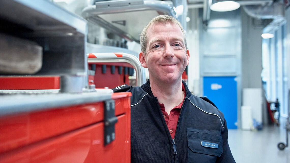 Cleaning respirators at the Basel Fire Department