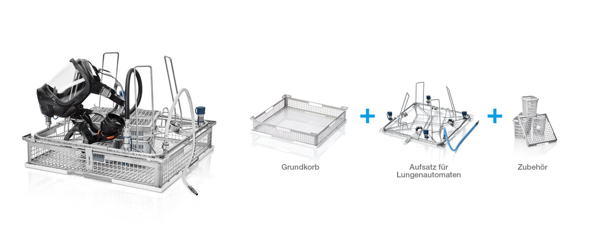 Kombikorb für Atemschutzmasken und Lungenautomaten