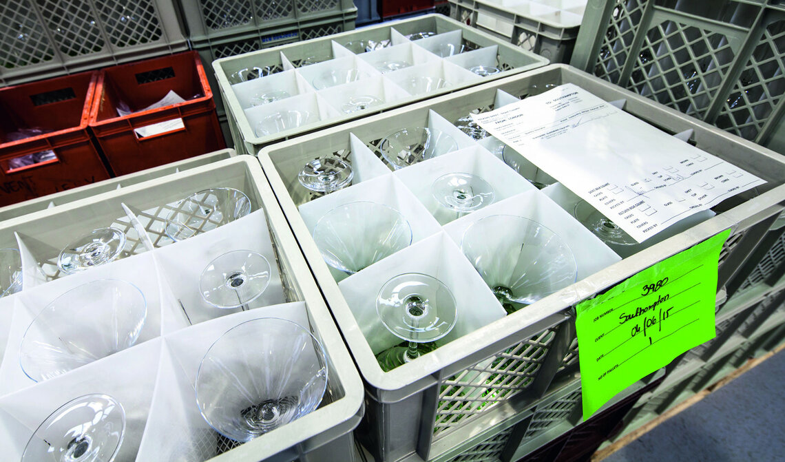 Every glass is checked for chips and cleanliness and the consignment signed off as perfect, before it goes to the customer.