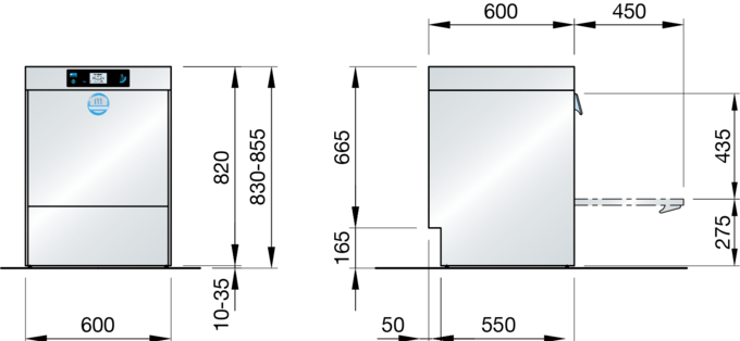 Dibujo de dimensiones M-iClean Dibujo de dimensiones M-iClean U