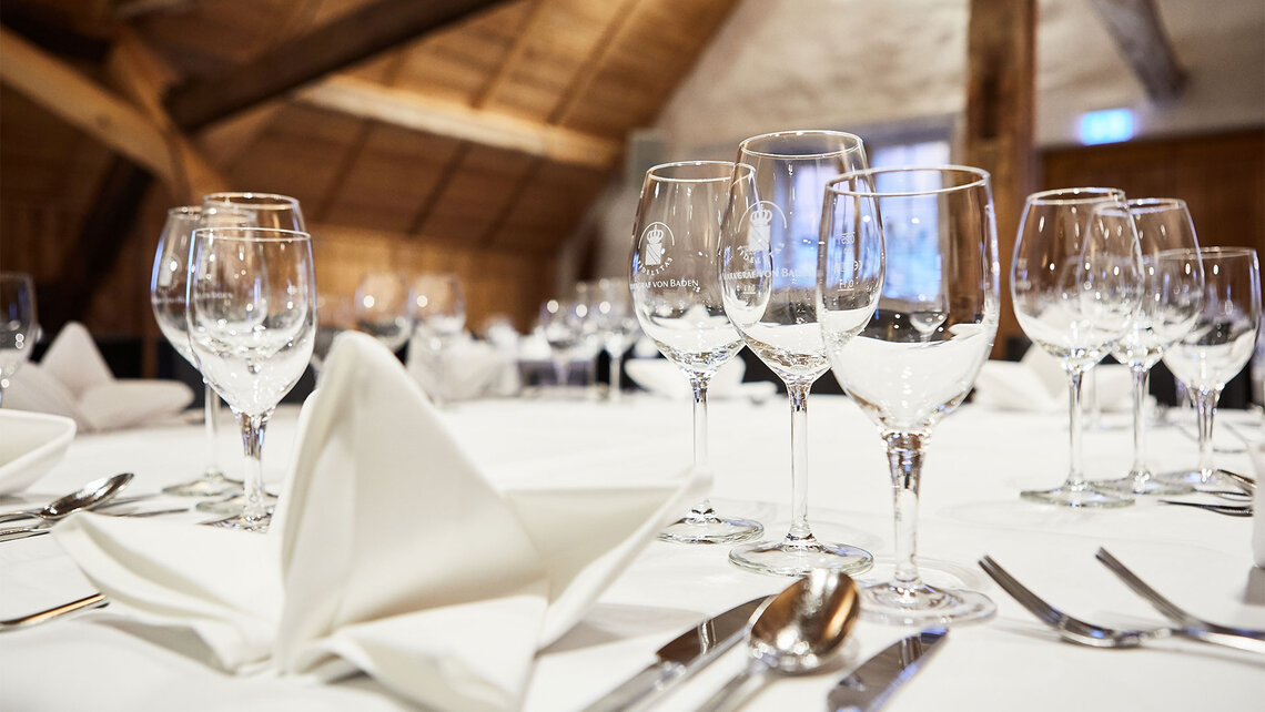 Laid table at Staufenberg castle Laid table at Staufenberg castle